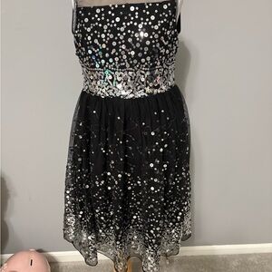 Elegant Black and Silver Kids Formal Dress